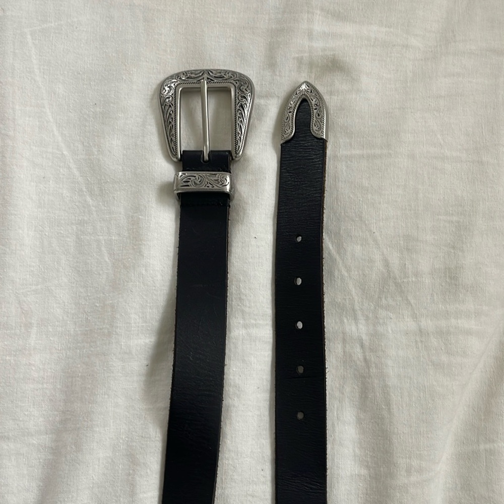 UO Western Belt - Silver Buckle